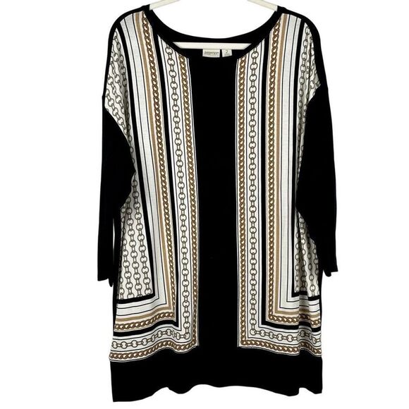 Zenergy By Chico’s Nautical Gold Chain Tunic Top 2 Large 12 - Picture 1 of 9